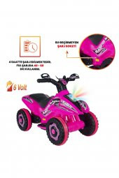 UJ Toys Uzaktan Kumandalı Akülü Atv 6v Safari-Pembe - 5