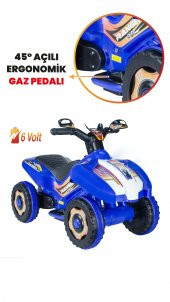 UJ Toys Müzikli ve Led Işıklı Ranger Akülü Atv 6V-Mavi - 2