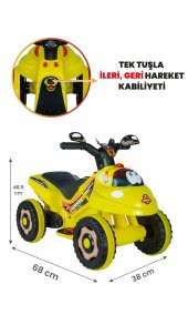 UJ Toys Müzikli ve Led Işıklı Karınca Akülü Atv 6V-Sarı - 1