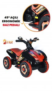 Uj Toys Müzikli Ve Led Işıklı Ranger Akülü Atv 6V-Siyah - 3