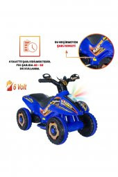 UJ Toys Uzaktan Kumandalı Akülü Atv 6v Safari-Mavi - 4