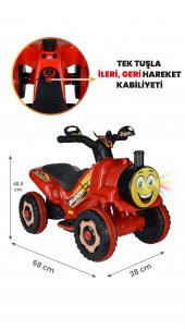 UJ Toys Müzikli ve Led Işıklı Buddy Akülü Atv 6V-Kırmızı - 1