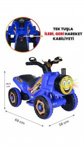 UJ Toys Müzikli ve Led Işıklı Buddy Akülü Atv 6V-Mavi - 1