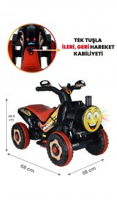 UJ Toys Müzikli ve Led Işıklı Buddy Akülü Atv 6V-Siyah - 1