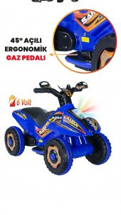 UJ Toys Müzikli ve Led Işıklı Safari Akülü Atv 6V-Mavi - 3