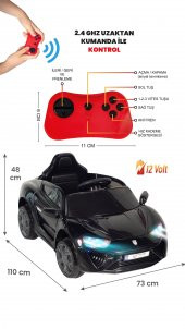 UJ Toys Jagor Akülü Araba 12V-Siyah - 1