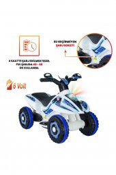 UJ Toys Uzaktan Kumandalı Akülü Atv 6v Safari-Beyaz Polis - 4