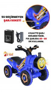 UJ Toys Müzikli ve Led Işıklı Buddy Akülü Atv 6V-Mavi - 4