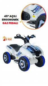 Uj Toys Müzikli Ve Led Işıklı Ranger Akülü Atv 6V-Beyaz Polis - 3