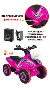 Uj Toys Müzikli Ve Led Işıklı Safari Akülü Atv 6V-Pembe - 4