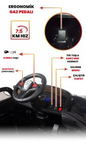 UJ Toys Jagor Akülü Araba 12V-Siyah - 4