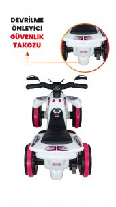 UJ Toys Müzikli ve Led Işıklı Safari Akülü Atv 6V-Beyaz Prenses - 6