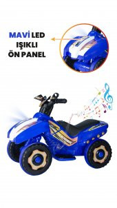 UJ Toys Müzikli ve Led Işıklı Ranger Akülü Atv 6V-Mavi - 5