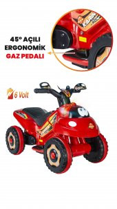 Uj Toys Müzikli Ve Led Işıklı Karınca Akülü Atv 6V-Kırmızı - 3