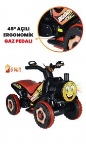 UJ Toys Müzikli ve Led Işıklı Buddy Akülü Atv 6V-Siyah - 3