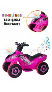 Uj Toys Müzikli Ve Led Işıklı Safari Akülü Atv 6V-Pembe - 6