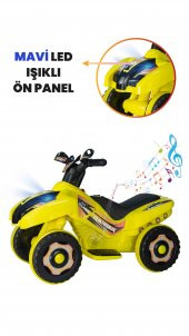 Uj Toys Müzikli Ve Led Işıklı Ranger Akülü Atv 6V-Sarı - 6