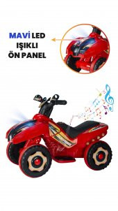 UJ Toys Müzikli ve Led Işıklı Ranger Akülü Atv 6v Kırmızı - 6