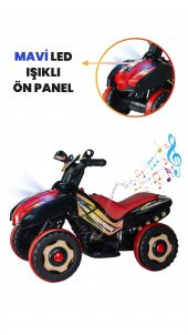 Uj Toys Müzikli Ve Led Işıklı Ranger Akülü Atv 6V-Siyah - 6