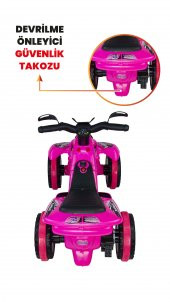 Uj Toys Müzikli Ve Led Işıklı Safari Akülü Atv 6V-Pembe - 7