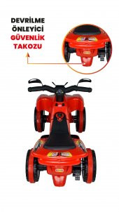 UJ Toys Müzikli ve Led Işıklı Ranger Akülü Atv 6v Kırmızı - 7