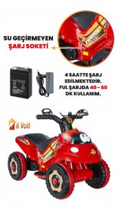 Uj Toys Müzikli Ve Led Işıklı Karınca Akülü Atv 6V-Kırmızı - 4