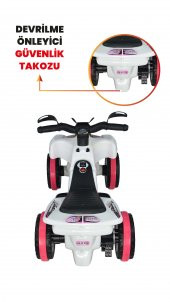 Uj Toys Müzikli Ve Led Işıklı Ranger Akülü Atv 6V-Beyaz Prenses - 7