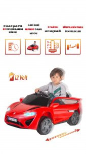 UJ Toys Jagor Akülü Araba 12V-Kırmızı - 7