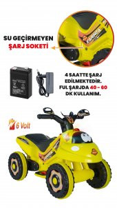 UJ Toys Müzikli ve Led Işıklı Karınca Akülü Atv 6V-Sarı - 4