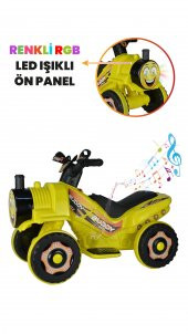 UJ Toys Müzikli ve Led Işıklı Buddy Akülü Atv 6V-Sarı - 6