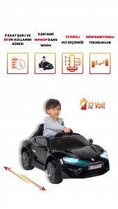 UJ Toys Jagor Akülü Araba 12V-Siyah - 7