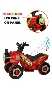 UJ Toys Müzikli ve Led Işıklı Buddy Akülü Atv 6V-Kırmızı - 6