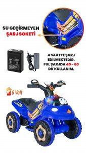 UJ Toys Müzikli ve Led Işıklı Karınca Akülü Atv 6V-Mavi - 4