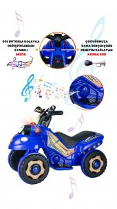 UJ Toys Müzikli ve Led Işıklı Karınca Akülü Atv 6V-Mavi - 5