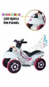UJ Toys Müzikli ve Led Işıklı Karınca Akülü Atv 6V-Beyaz Prenses - 5