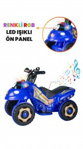 UJ Toys Müzikli ve Led Işıklı Karınca Akülü Atv 6V-Mavi - 6