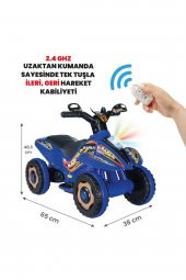 UJ Toys Uzaktan Kumandalı Akülü Atv 6v Safari-Mavi - 8