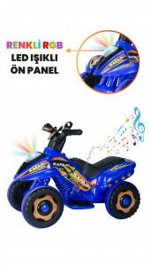 UJ Toys Müzikli ve Led Işıklı Safari Akülü Atv 6V-Mavi - 6
