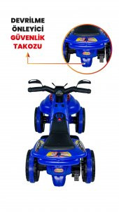 UJ Toys Müzikli ve Led Işıklı Karınca Akülü Atv 6V-Mavi - 7