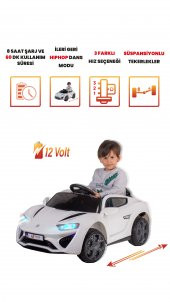 UJ Toys Jagor Akülü Araba 12V-Beyaz - 7