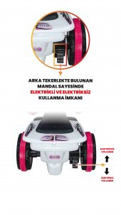 UJ Toys Müzikli ve Led Işıklı Karınca Akülü Atv 6V-Beyaz Prenses - 7