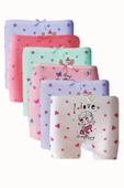 6lı Kız Çocuk Boxer %100 Pamuklu Likralı Baskılı Eğlenceli Rahat - 6