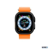 Winex T800 Ultra Android İos Uyumlu Akıllı Saat Siyah Kasa Turuncu Kordon thumbnail 2