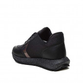 Modalendo Günlük Sneaker Yürüyüş Cilt Simli Siyah Kadın Ayakkabı zenne 703 - 3