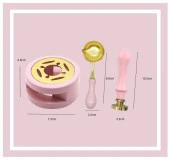 Davetiye Mum Mühürü Uygulama Seti Pembe Renk 337 Zeytin Dalı thumbnail 2