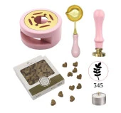 Davetiye Mum Mühürü Uygulama Seti Pembe Renk 337 Bahar Dalı thumbnail 1