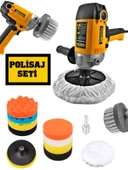 Anadolu Strong 900 Watt Devir Ayarlı Zımpara Parlatma Koltuk Yıkama ve Polisaj Makinası Koltuk Fırçalı Set - 1
