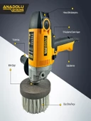 Anadolu Strong 900 Watt Devir Ayarlı Zımpara Parlatma Koltuk Yıkama ve Polisaj Makinası Koltuk Fırçalı Set - 2