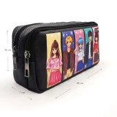 Kalem Kutusu Anime Grup Kalemkutu Vegan Deri İki Bölmeli Kalemlik thumbnail 5