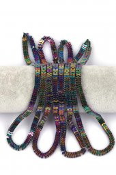 Renkli Hematit Doğal Taş Dizi 7 x 1 mm W Kesim thumbnail 1